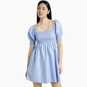 Hill House Athena Nap Dress Light Blue Glitter Check